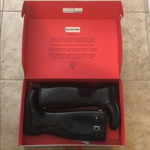 hunter original tall gloss black rain boots